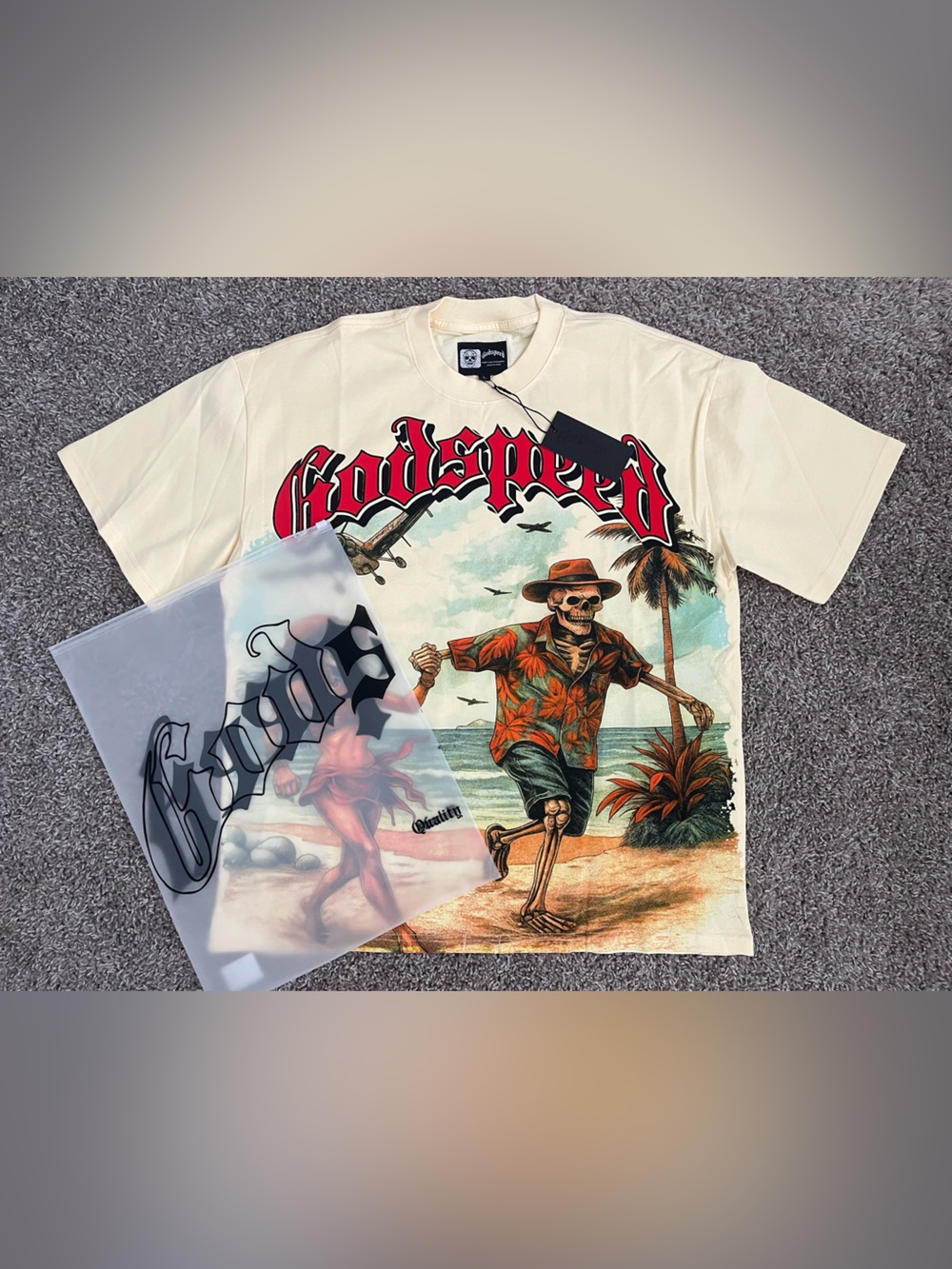Godspeed Men's Short Sleeve Graphic Tee in Cream